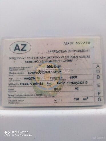 Daewoo Damas 2008, 83,000 km - 0.8 l - Bakı