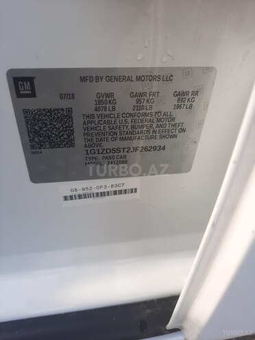 Chevrolet Malibu 2018, 120,000 km - 1.5 л - Bakı