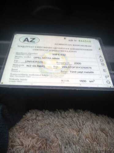 Opel Astra 2000, 613,998 km - 1.6 l - Bakı