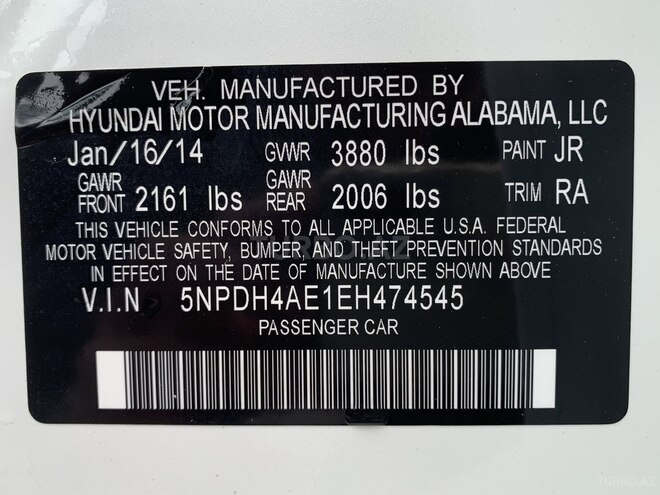 Hyundai Elantra 2014, 111,000 km - 1.8 l - Bakı