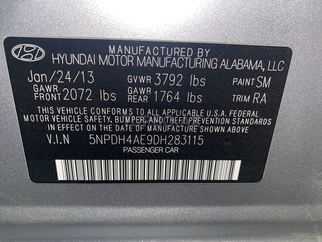 Hyundai Elantra 2013, 174,698 km - 1.8 l - Gəncə
