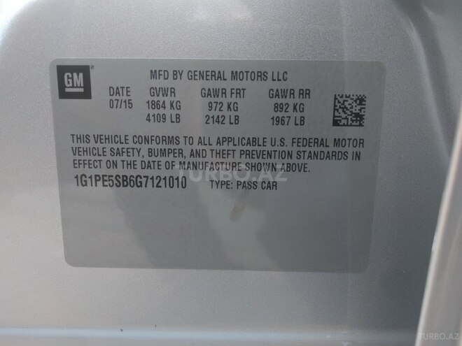 Chevrolet Cruze 2015, 45,000 km - 1.4 l - Bakı
