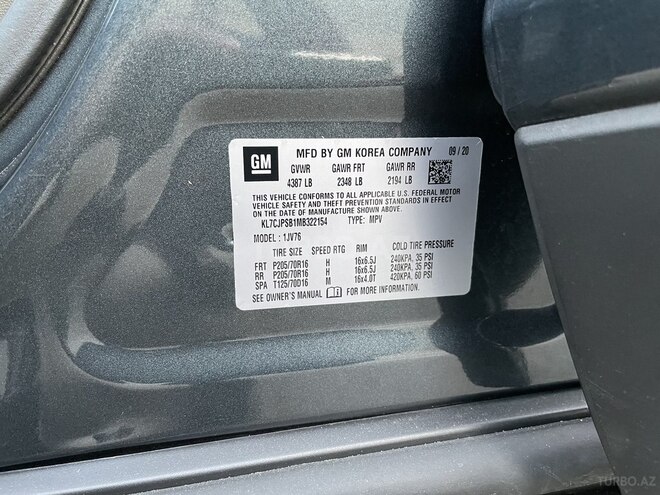 Chevrolet Trax 2020, 19,158 km - 1.4 l - Bakı