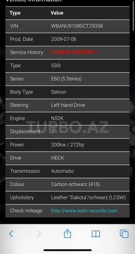 BMW 530 2009, 49,000 km - 3.0 l - Bakı