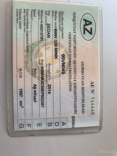 BMW 328 2014, 182,691 km - 2.0 л - Bakı