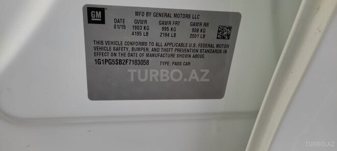 Chevrolet Cruze 2015, 110,000 km - 1.4 l - Bakı
