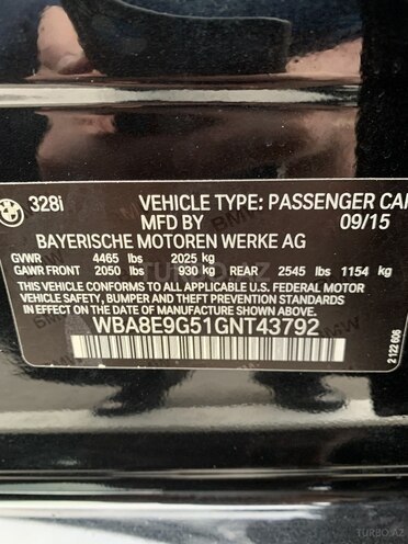 BMW 328 2015, 78,500 km - 2.0 l - Bakı