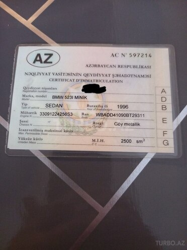 BMW 525 1996, 350,000 km - 2.5 l - Göyçay