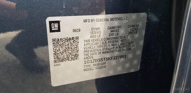 Chevrolet Malibu 2019, 81,200 km - 1.5 л - Xırdalan