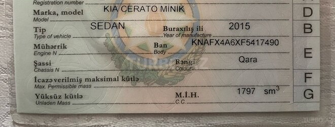 Kia Cerato 2015, 264,000 km - 1.8 l - Bakı