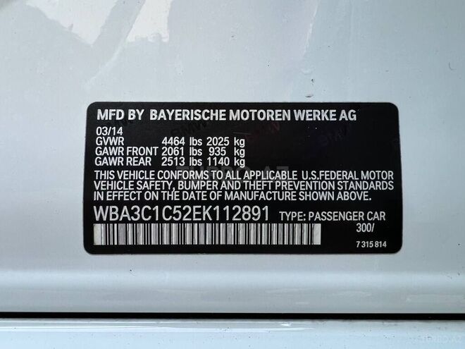 BMW 328 2014, 126,000 km - 2.0 l - Bakı
