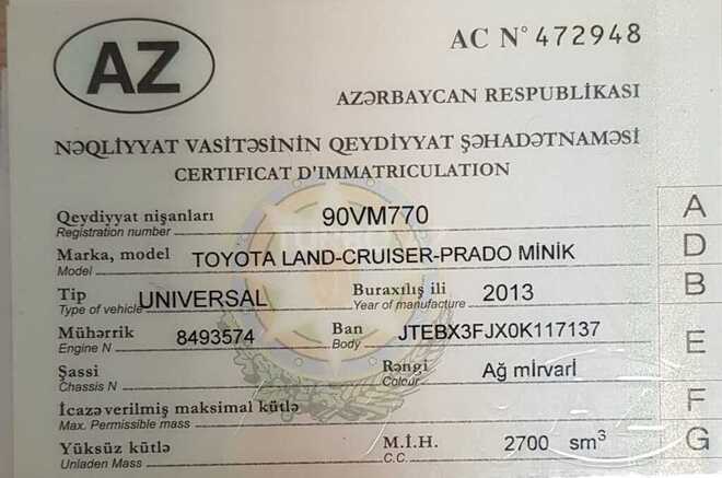 Toyota Prado 2013, 260,150 km - 2.7 л - Bakı