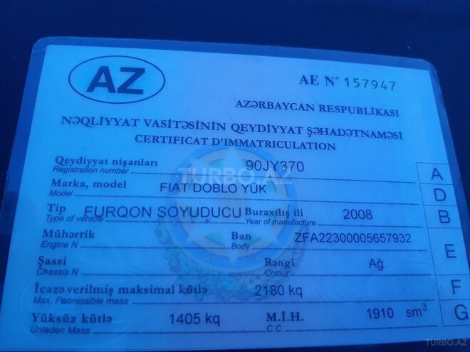Fiat Doblo 2008, 203,000 km - 1.9 l - Bakı