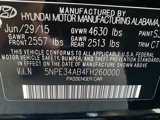 Hyundai Sonata 2015, 55,000 km - 2.0 l - Bakı