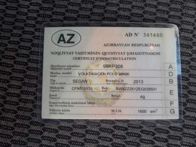 Volkswagen Polo 2013, 202,103 km - 1.6 л - Bakı