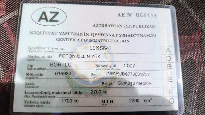 Foton Ollin 2007, 180,045 km - 2.8 l - Gəncə