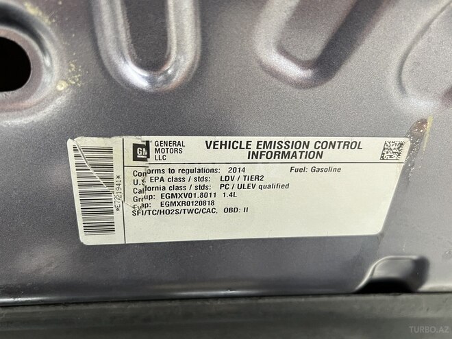 Chevrolet Cruze 2014, 120,001 km - 1.4 l - Gəncə