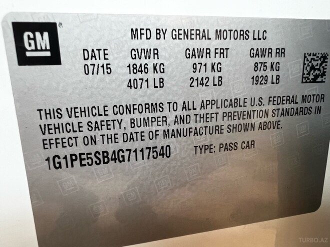 Chevrolet Cruze 2016, 131,000 km - 1.4 л - Gədəbəy