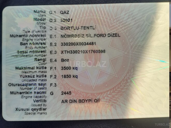 GAZ 33021 1999, 255,000 km - 2.5 l - Qusar