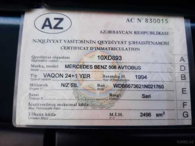 Mercedes 508 1994, 300,000 km - 2.9 l - Bakı