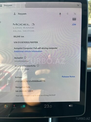 Tesla Model 3 2020, 86,251 km - 0.0 l - Bakı