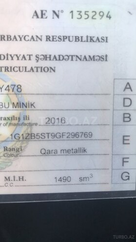 Chevrolet Malibu 2016, 129,000 km - 1.5 л - Bakı