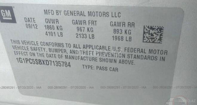 Chevrolet Cruze 2012, 225,000 km - 1.4 л - Gəncə