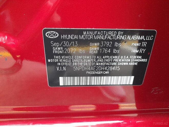Hyundai Elantra 2013, 103,000 km - 1.8 l - Bakı