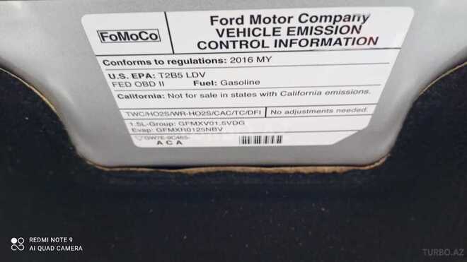 Ford Fusion 2016, 85,000 km - 1.5 l - Bakı