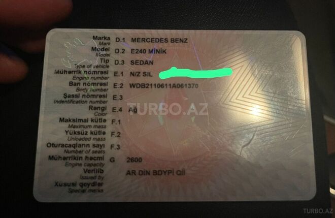 Mercedes E 240 2003, 270,000 km - 2.6 l - Bakı