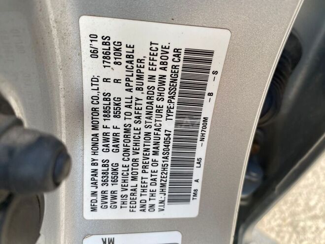 Honda Insight 2010, 107,343 km - 1.3 l - Bakı