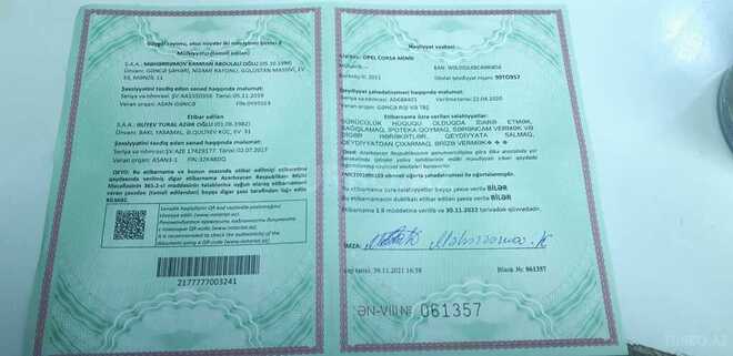 Opel Corsa 2011, 133,000 km - 1.0 l - Bakı