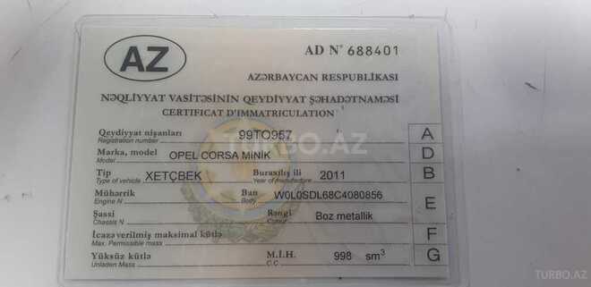 Opel Corsa 2011, 133,000 km - 1.0 l - Bakı