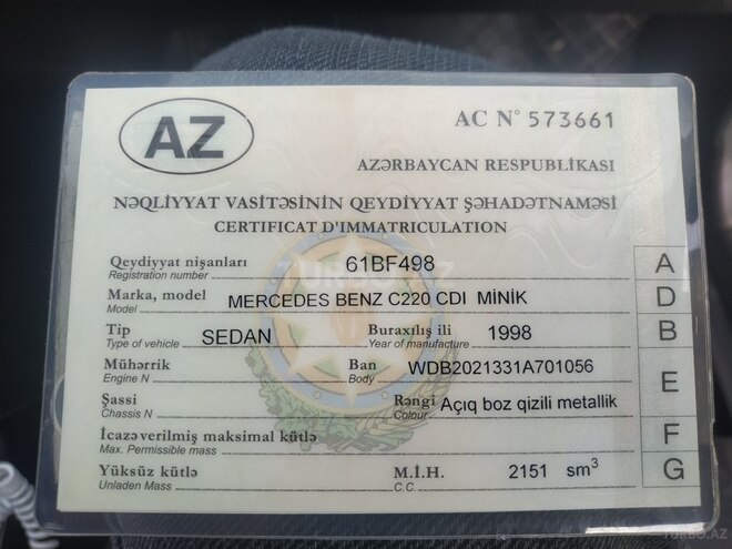 Mercedes C 220 1998, 580,013 km - 2.2 l - Ucar