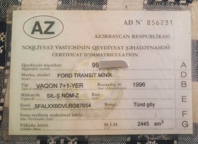 Ford Transit 1996, 455,000 km - 2.5 l - Bakı
