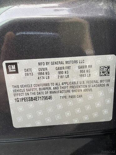 Chevrolet Cruze 2013, 244,956 km - 1.4 l - Bakı