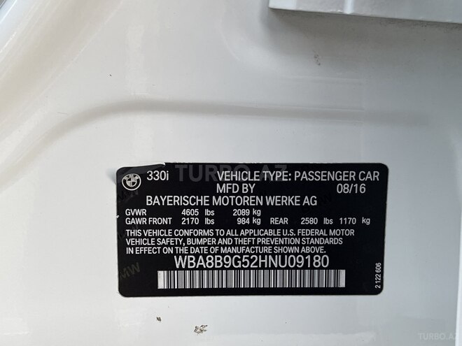 BMW 330 2016, 77,000 km - 2.0 л - Bakı