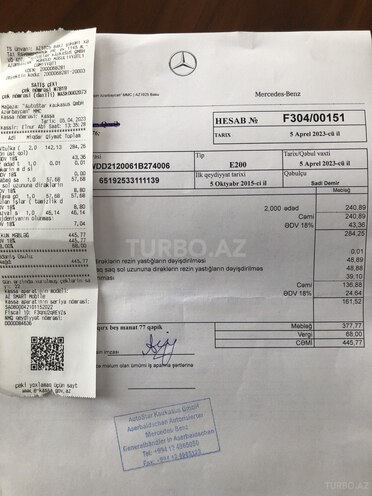 Mercedes E 220 2015, 119,648 km - 2.2 l - Bakı