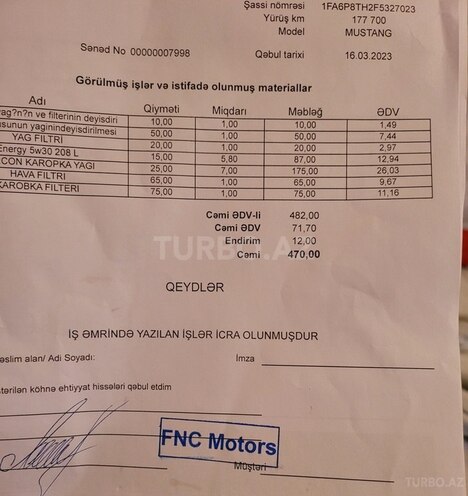 Ford Mustang 2015, 181,000 km - 2.3 l - Bakı