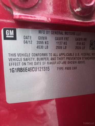 Chevrolet Volt 2012, 246,740 km - 1.4 l - Bakı