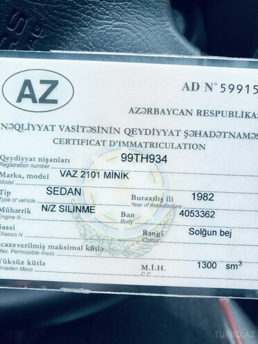LADA (VAZ) 2101 1992, 141,041 km - 1.3 l - Sumqayıt