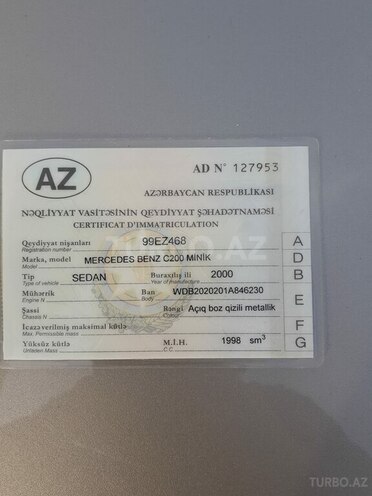 Mercedes C 200 2000, 436,634 km - 2.0 l - Bakı