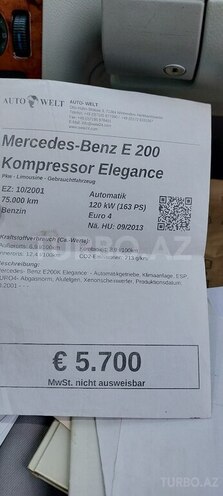 Mercedes E 200 2001, 331,193 km - 2.0 l - Bakı