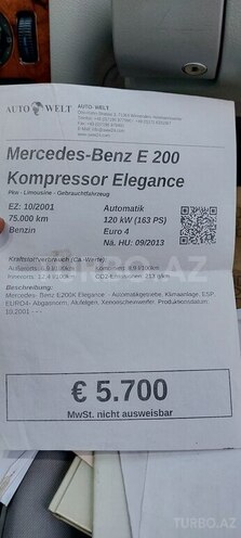 Mercedes E 200 2001, 331,193 km - 2.0 l - Bakı