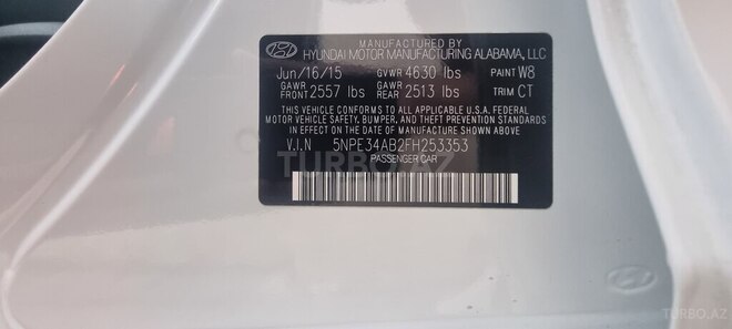 Hyundai Sonata 2015, 90,800 km - 2.0 l - Bakı