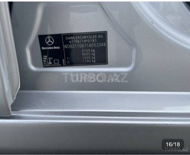 Mercedes E 240 2002, 287,105 km - 2.4 l - Cəlilabad