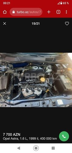 Opel Astra 1998, 387,500 km - 1.6 л - Bakı