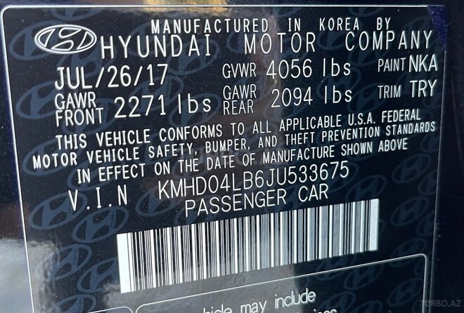 Hyundai Elantra 2017, 66,000 km - 1.6 l - Bakı