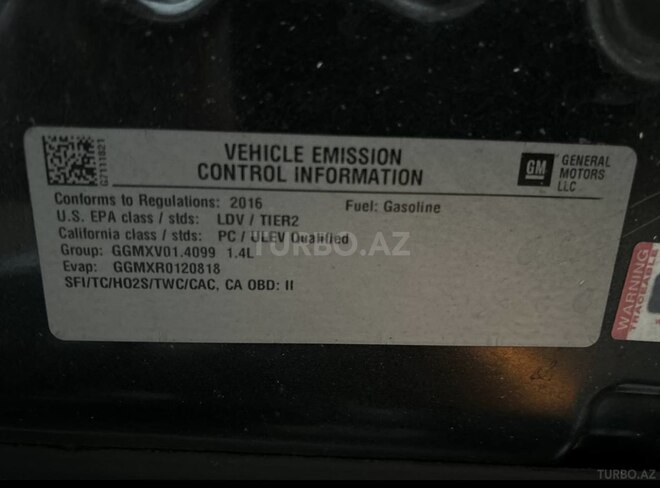 Chevrolet Cruze 2016, 156,000 km - 1.4 l - Bakı