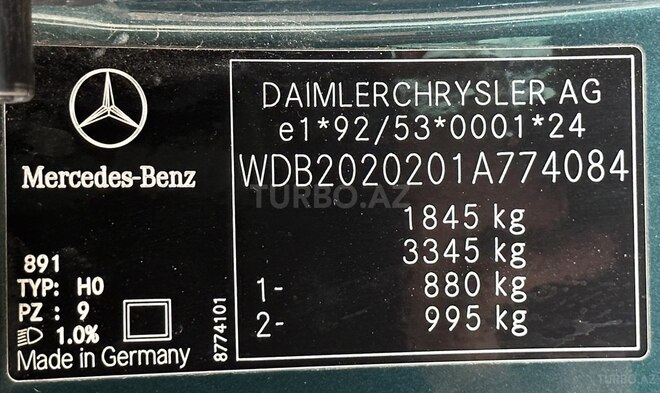 Mercedes C 200 1999, 324,000 km - 2.0 л - Gəncə